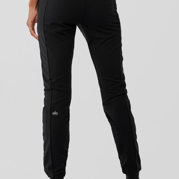 Alo Yoga Quilted Joggers XS • Black & White • Winter Warm Panel Sweatpants - Picture 3 of 9
